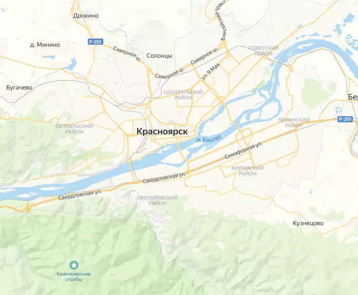 Карта Красноярска